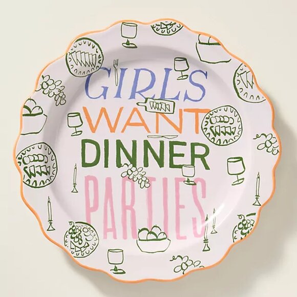 Anthropologie Other - Phthalo Ruth Girls Want Dinner Parties Dessert Plate (NEW - 1)